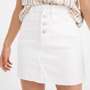 Madewell white denim mini skirt